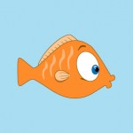 kleiner orangefarbene Fisch